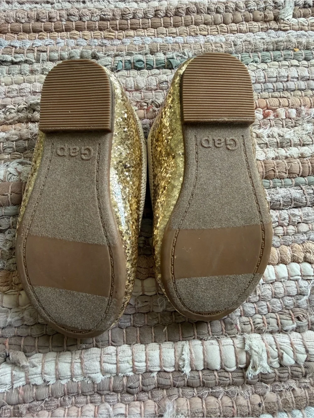 NEW Baby Gap Gold Glitter Ballet Flats Size 5
